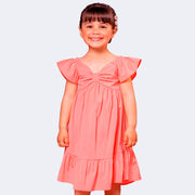 Vestido Infantil Bambollina Laço Coral