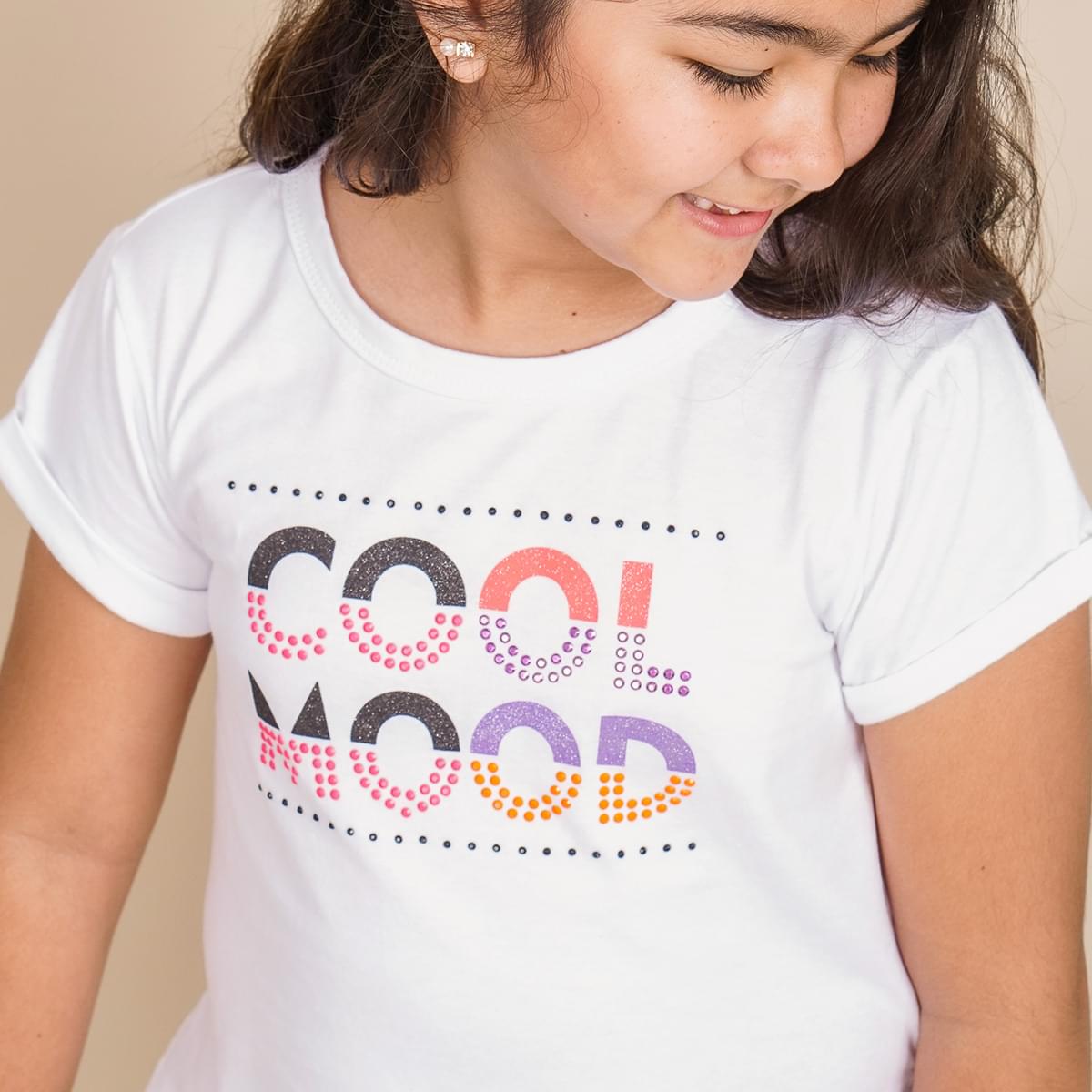 Camiseta Infantil Pampili Cool Mood Branca Colorida