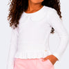Blusa Infantil Manga Longa Pampili Gola Peter Pan Off White
