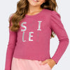 Blusa Infantil Feminina Pampili Manga Longa Simple! Pink