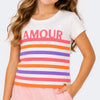 Camiseta Infantil Pampili Cetim Amour Off White