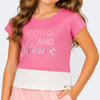 Camiseta Infantil Pampili Mood And Fashion Rosa e Off White