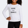 Camiseta Manga Longa Infantil Pampili Love and Dance Branca