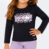 Camiseta Infantil Pampili Manga Longa Good Look Preta