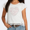 Camiseta Infantil Pampili Coração True Friends Off White