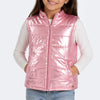Colete Infantil Feminino Pampili Puffer Perolado Rosa