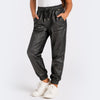 Calça Jogger Infantil Pampili Lurex Preta