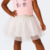 Saia de Tule Pampili Strass Coloridos Off White
