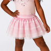 Saia Infantil Pampili Listras e Strass Rosa