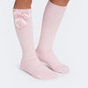 Meia 3/4 Infantil Pampili com Laço de Fita Rosa