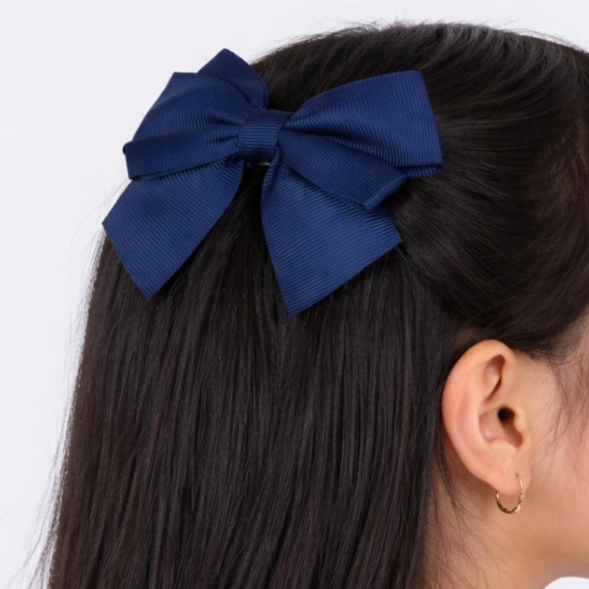 Bico de Pato Infantil Pampili com Laço de Fita Azul Marinho