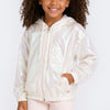 Jaqueta Infantil Pampili Corta Vento Capuz Quadriculada Off White