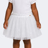 Saia Infantil Feminina Tutu Laço Off White