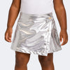 Short Saia Infantil Feminino Prata Metálico