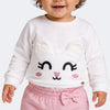 Moletom Infantil Feminino Pampili Ursinha Off White