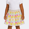 Saia de Tule Pampili Corações Coloridos e Strass Off White