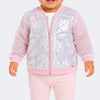 Jaqueta Infantil Pampili Paetê Irisado Azul e Rosa
