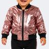 Jaqueta Infantil Pampili Rocker Metalizada Rose