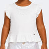 Camiseta Infantil Pampili Babados e Strass Off White