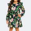 Vestido Infantil Infanti Manga Longa Floral Marinho