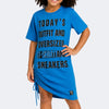 Vestido Infantil Vallen Malha Oversized Azul