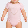 Body de Bebê Pampili Coração e Strass Rosa