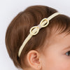 Faixa Para Cabelo Bebê Pampili Laço Glitter Brocado Amarela