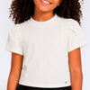 Camiseta Infantil Pampili Gola Redonda com Pérolas Off White