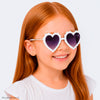 Óculos de Sol Infantil Feminino Acetato Coração Branco