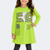 Vestido Infantil Manga Longa Animê Style Amarelo Neon