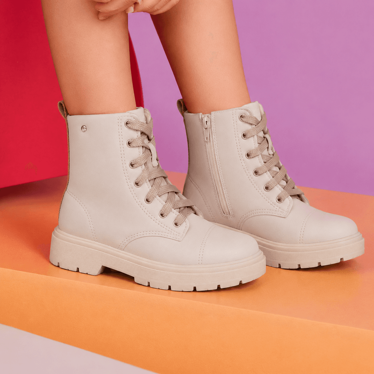 Bota Coturno Infantil Feminina Pampili Duda Nude