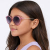 Óculos de Sol Infantil Pampili Redondo Acetato Transparente Rosa