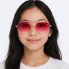 Óculos de Sol Infantil Feminino Aviador Rosa