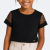 Camiseta Infantil Pampili com Tule Preta