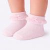 Meia Bebê Soquete Pampili com Renda Rosa Claro