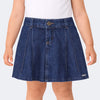 Saia Jeans Infantil Pampili Drapeada Azul Escuro
