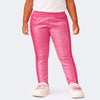 Calça Legging Infantil Pampili Acetinada Strass Pink