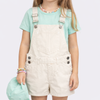 Jardineira Jeans Infantil Pampili Off White