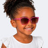 Óculos de Sol Infantil Feminino Acetato Gatinho Rosa Marrom