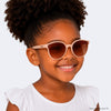 Óculos de Sol Infantil Feminino Acetato Redondo Nude Marrom