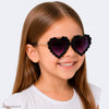 Óculos de Sol Infantil Feminino Acetato Coração Preto