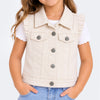 Colete Jeans Infantil Pampili Frutas Off White