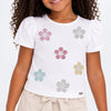 Camiseta Infantil Pampili Flores Off White