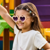 Óculos de Sol Infantil Feminino Acetato Coração Nude
