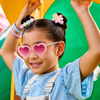Óculos de Sol Infantil Feminino Acetato Coração Rosa
