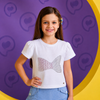 Camiseta Infantil Pampili com Cauda de Sereia em Strass Branca