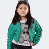 Jaqueta Infantil Vallen Nylon Dupla Face Hug Me Preta e Verde
