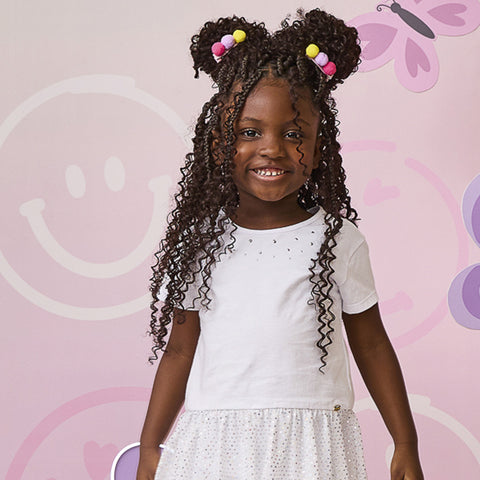 Camiseta Infantil Feminina Saia Poa Branca