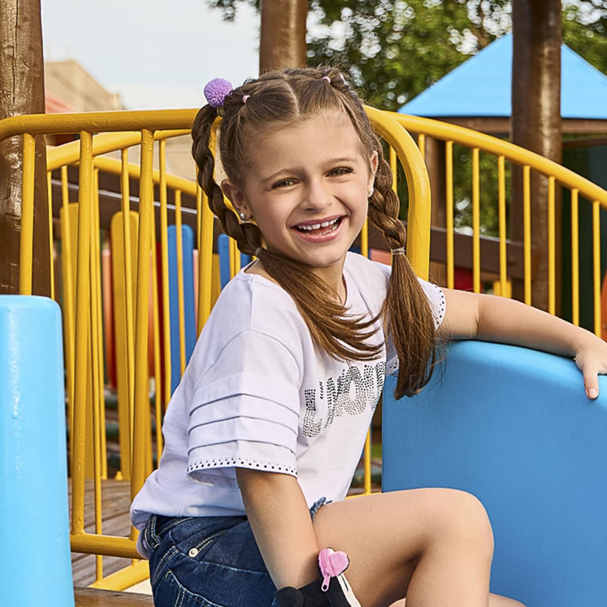 Camiseta Infantil Feminina L Amour Branca