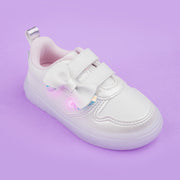 Tênis de Led Infantil Pampili Sneaker Luz Calce Fácil Laço Branco